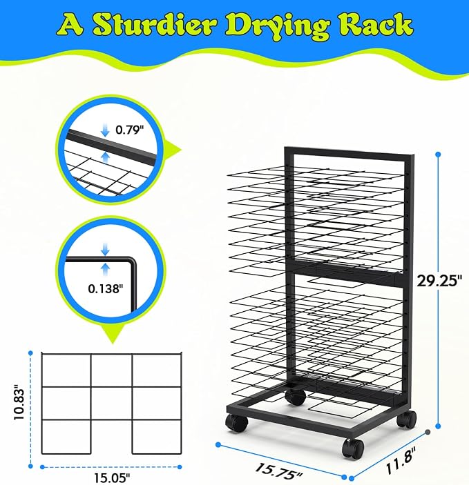 Art Drying Rack 0.138" Thickened Paint Drying Rack Concave Painting Racks - Image 3