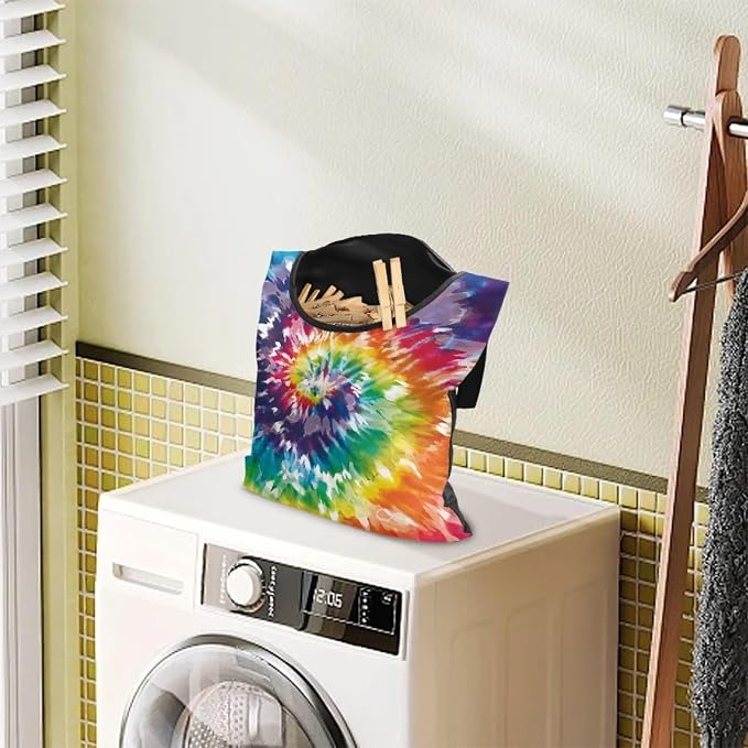 Rainbow Tie Dye Hanging Clothes Pin Bag - Image 2