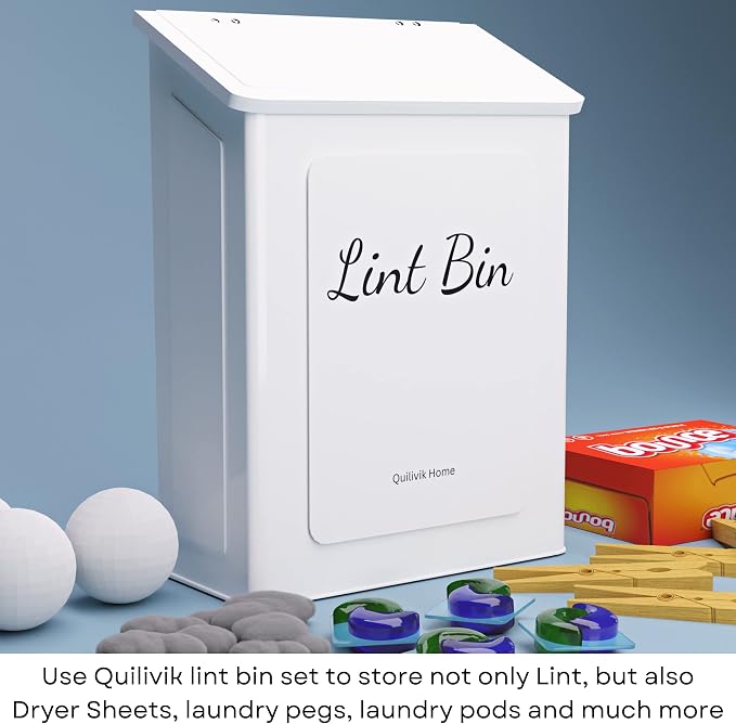 Metal Magnetic Lint Bin With Lid - Image 4