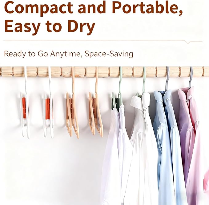 12pcs Folding Hangers, Foldable Clothes Hanger, Portable Plastic FoldableTravel - Image 4