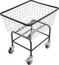 Wire Laundry Cart, 2 Bushel Wire Laundry Basket by Unknown
