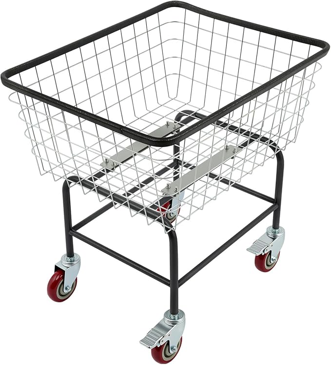 Heavy Duty Wire Laundry Cart by Unknown