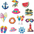 Tropical Summer Beach Vacation Stickers Pack 24Pcs Vinyl Waterproof by rabowa