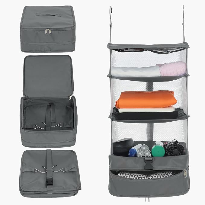 ELEZAY Hanging Packing Cubes Portable Travel Closet Collapsible Compression - Image 2