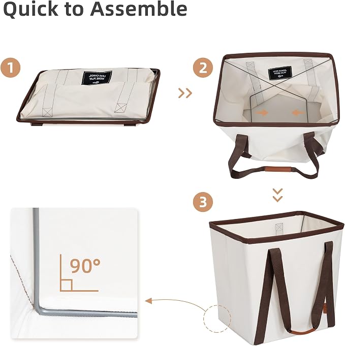 STORAGE MANIAC Collapsible Laundry Caddy, 128L Large Collapsible Laundry Basket - Image 7