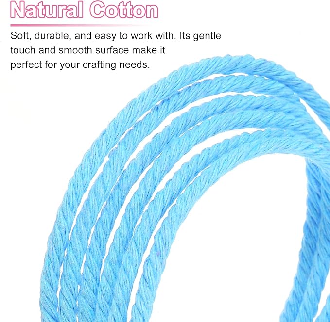 HARFINGTON Natural Macrame Cord 3mm x 328 Yards 4 Strand Twisted Cotton Macrame - Image 4