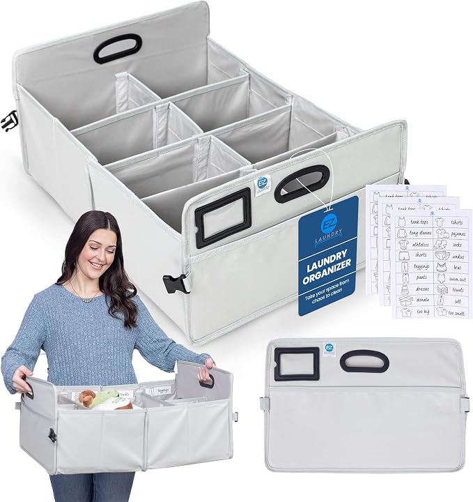 Collapsible Laundry Tote with Handles 51L by EZLaundry