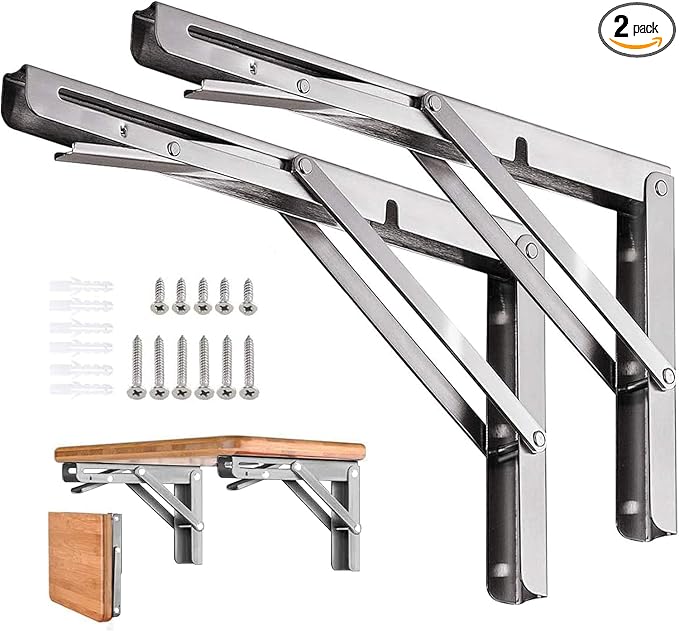 Folding Shelf Brackets 20 inch 2 Pcs by AUTOHJ