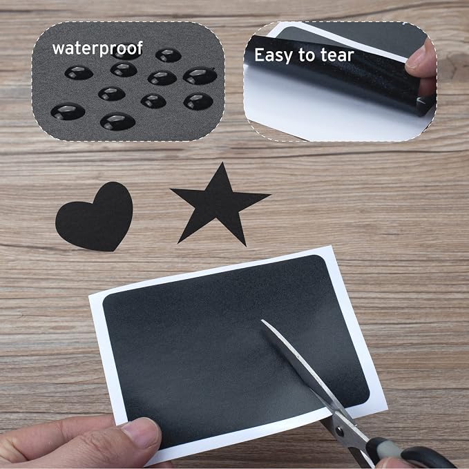 ONUPGO Chalkboard Labels, Reusable Blackboard Stickers, Waterproof Chalkboard - Image 4