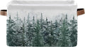 Winter Pine Forest Tree Storage Basket by Wamika