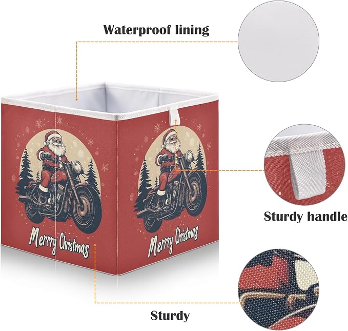 senya Large Storage Bins Motorcycle Santa Collapsible Foldable Storage Cubes - Image 4
