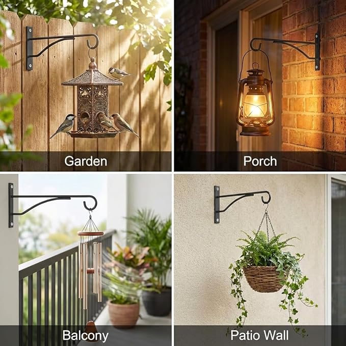 8" Plant Hangers 6 Pack, Hanging Plant Bracket - Image 3