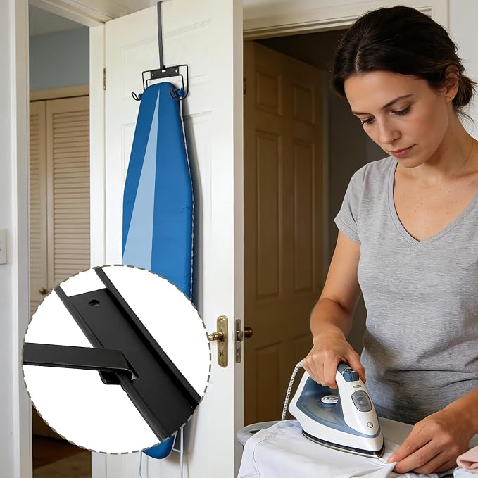 2-Pack Ironing Board Hanger Wall Mount & Over The Door, Thickened Metal Iron - Image 3