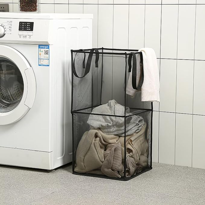 2 Pack Popup Laundry Hamper, Large Collapsible Mesh Laundry Baskets Dirty - Image 4