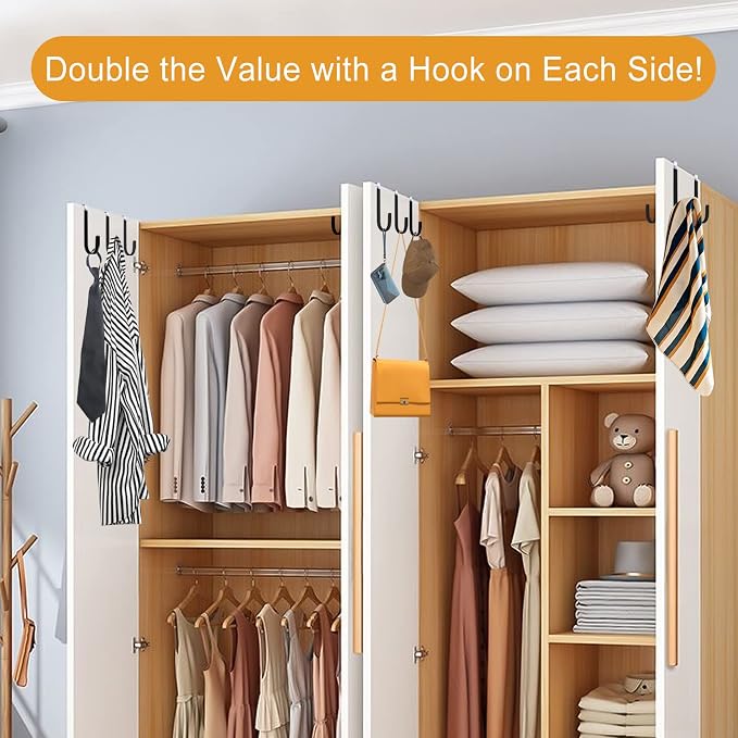 Manesi Over The Door Hooks, Soft Rubber Prevent Scratches Door Hangers Hooks - Image 4