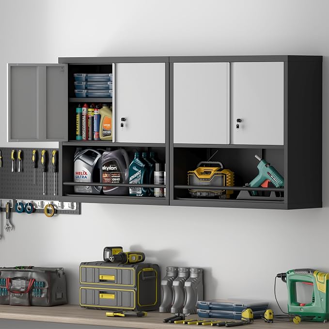 Locking Cabinet, Metal Garage Storage Cabinets - Image 6