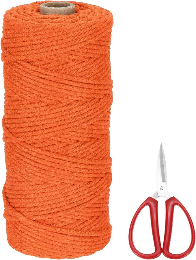 MECCANIXITY Braided Macrame Cord, 3mm x 109 Yards Natural Cotton Rope Macrame by MECCANIXITY