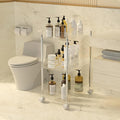 Clear Acrylic Rolling Storage Trolley 4 Tier Slim Utility Cart by Unknown