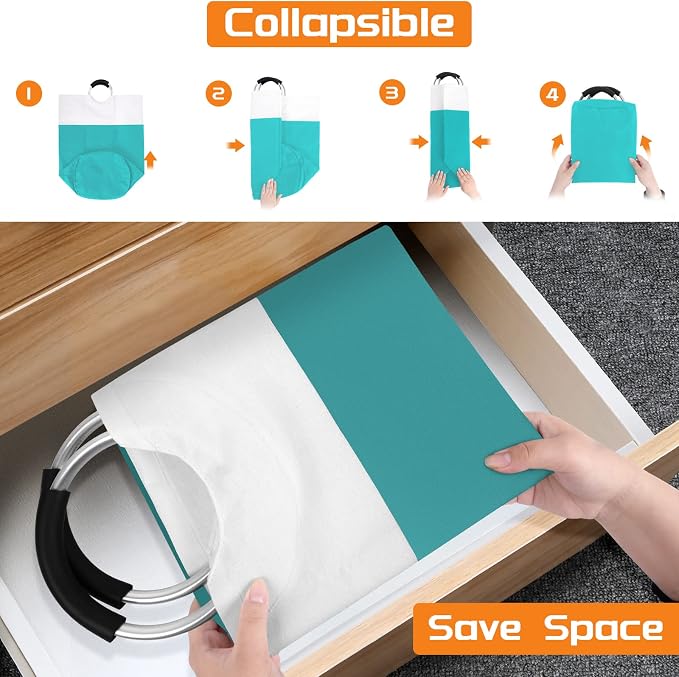 BlissTotes 90L Laundry Basket, Freestanding Laundry Hamper, Collapsible Dirty - Image 6