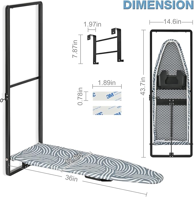 KINGBOARD Over Door Ironing Board, Hanging Ironing Board - Image 2
