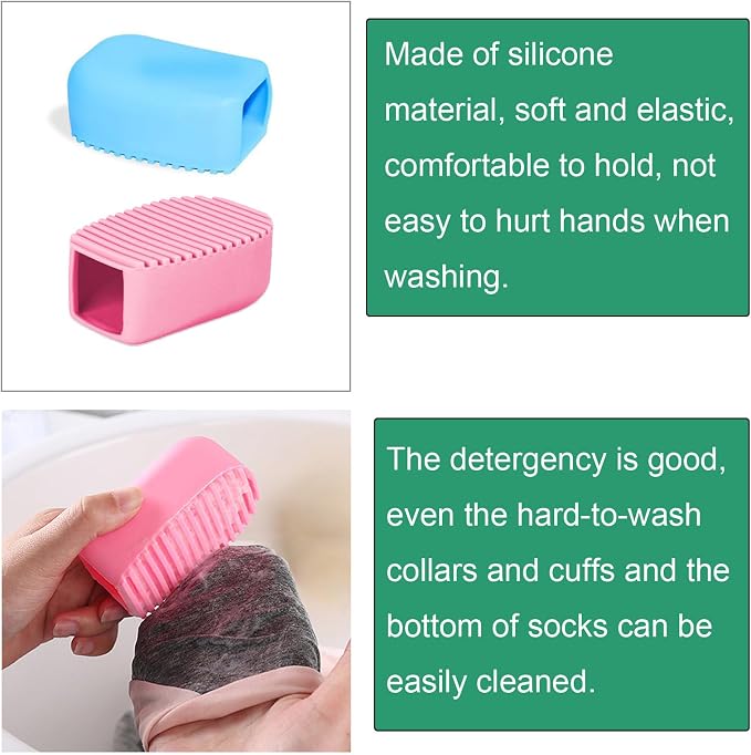 2 Pack Small Laundry Washing Board Portable Silicone Mini Washboard Handheld - Image 3