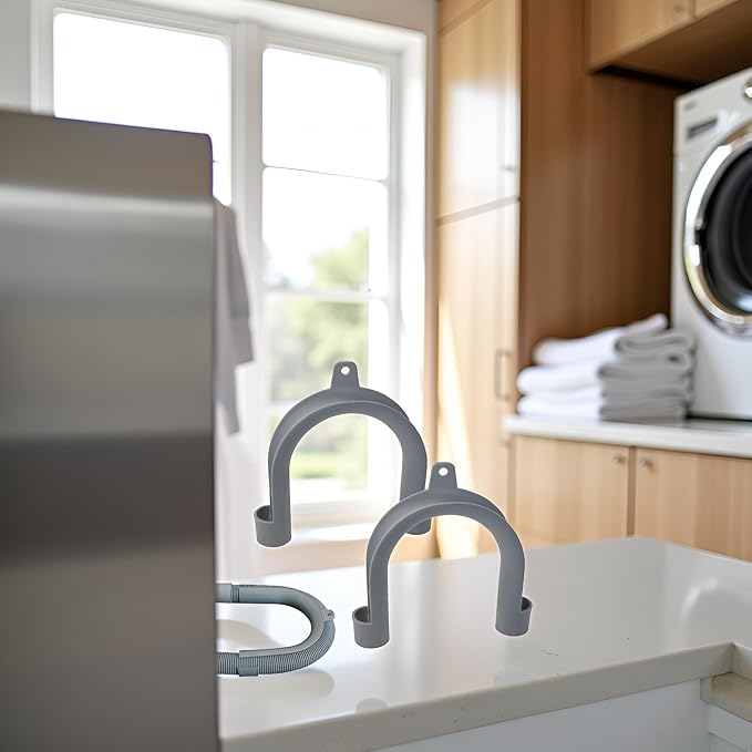 2Pcs Gray Clothes Washer Drain Hose Holder - Image 8