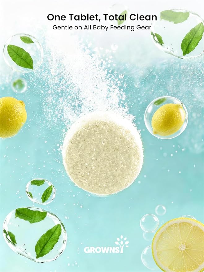 GROWNSY Bottle Washer Detergent Tablets, Plant-Based Enzyme Formula, Removes - Image 4