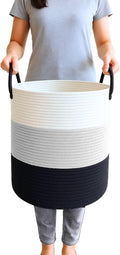 Maxona Laundry Basket with Handles White by Maxona