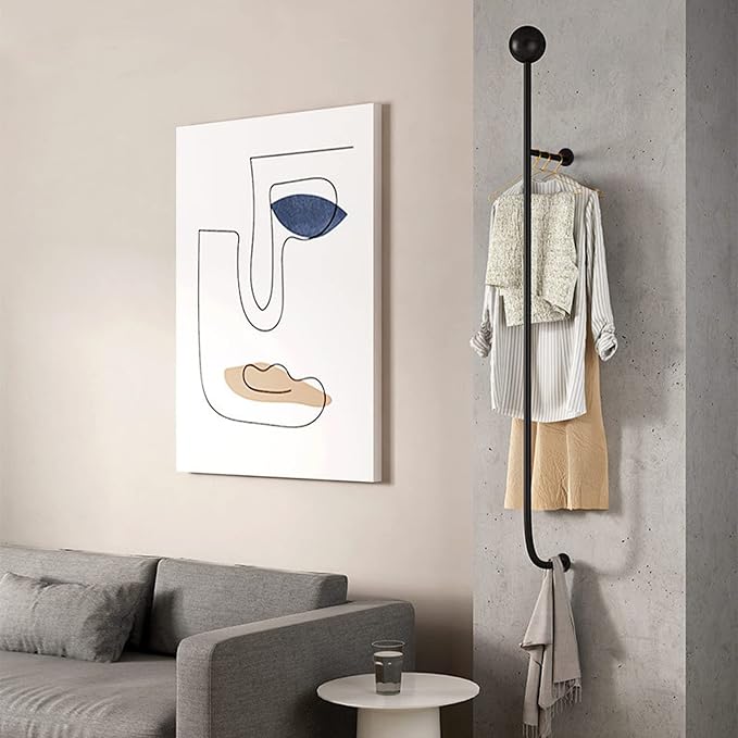 Wall Mounted Clothes Rack, Wall-Mounted Garment Holder Racks, Hanging Bar - Image 3