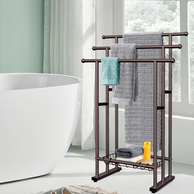 Kayfia 40" Tall Standing Towel Racks - Image 3