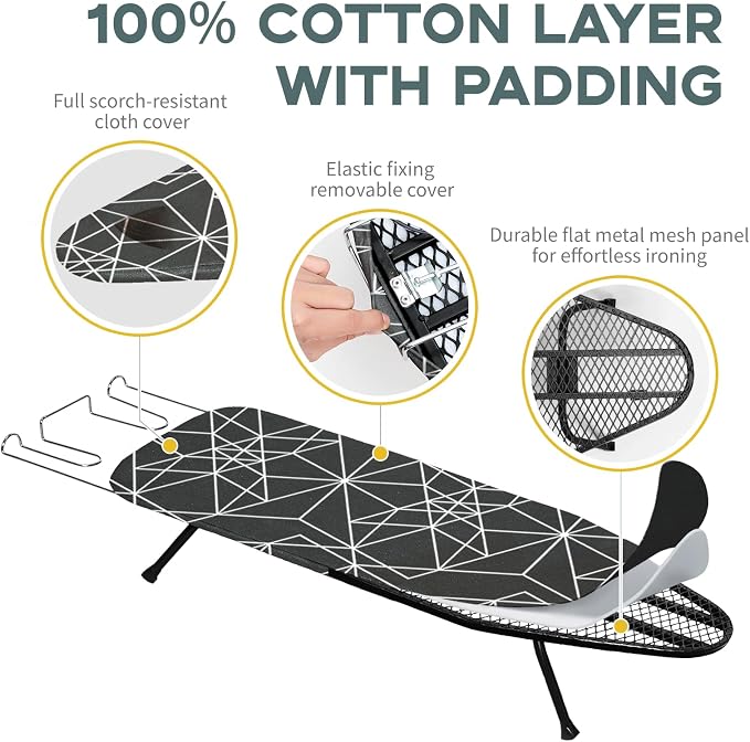 Small Ironing Board Tabletop Foldable, RAINHOL Space-Saving Iron Board - Image 2