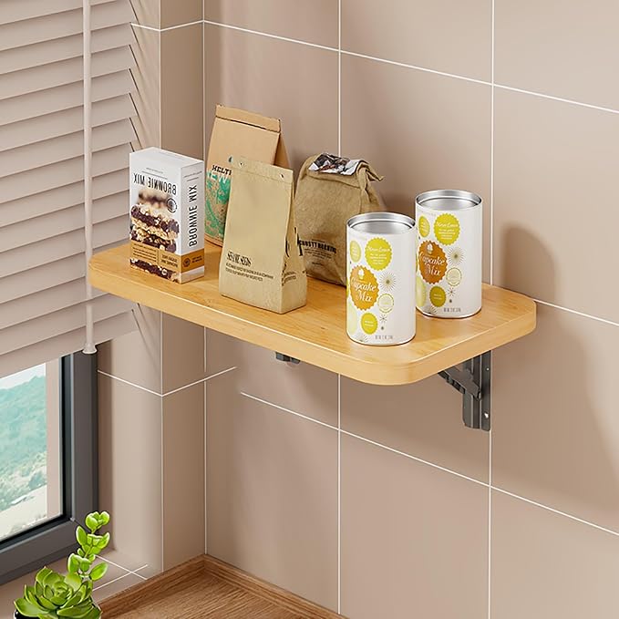 Wall Mounted Folding Table Desk Kitchen Dining Table Floating Foldable Table by Unknown