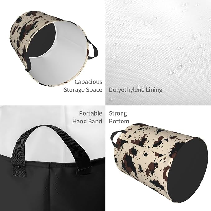 Cow Texture Laundry Hamper Bag - Image 3