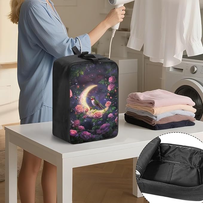 Hummingbird Moon Rose Iron Bag Storage Bag Lightweight Waterproof Zipper Iron - Image 3