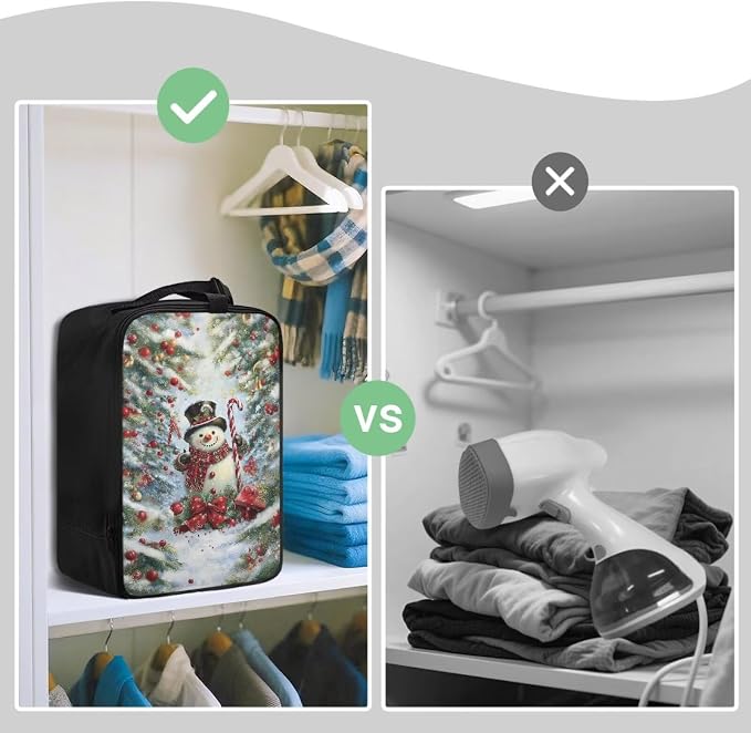 Steamer Carrying Case Christmas Snowman Lightweight Zippered Organizer - Image 4