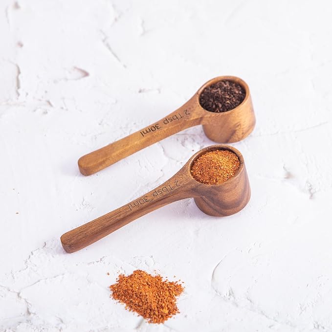 4PCS-Wood Scoop Acacia Wooden Scoops Solid Multipurpose Coffee Scoops - Image 4