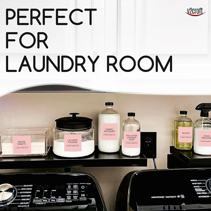 144 PCS Minimalist Laundry Room Labels Set, v2croft Water Resistant Stickers - Image 5