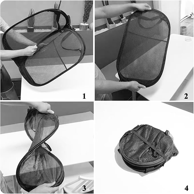 Pop Up Hamper 4Pcs, Mesh Pop Up Laundry Hampers, Foldable Mesh Laundry Hampers - Image 5