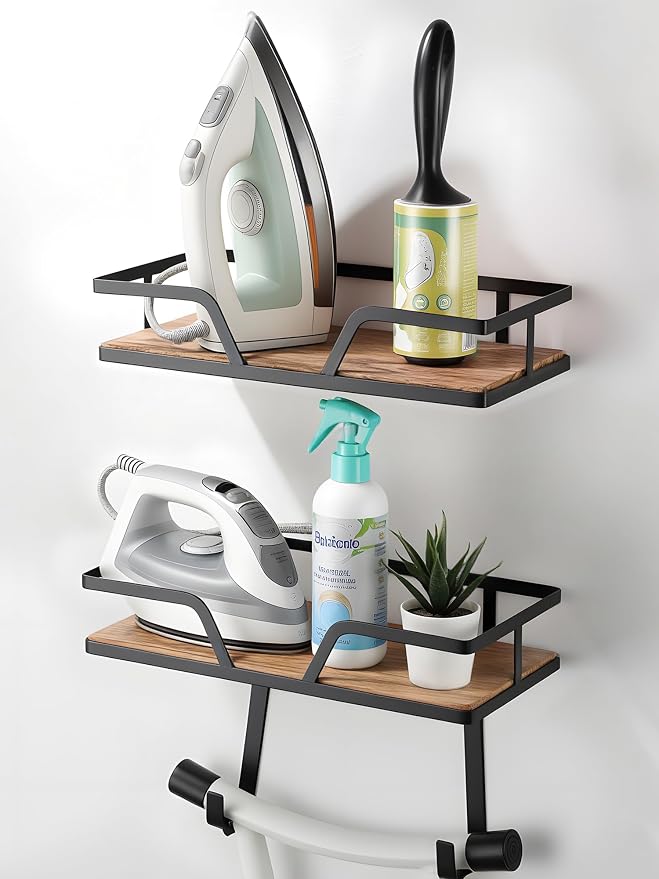 Ironing Board Hanger, 2-Layer Ironing and Iron Board Holder, Iron Board Wall by DAOUN