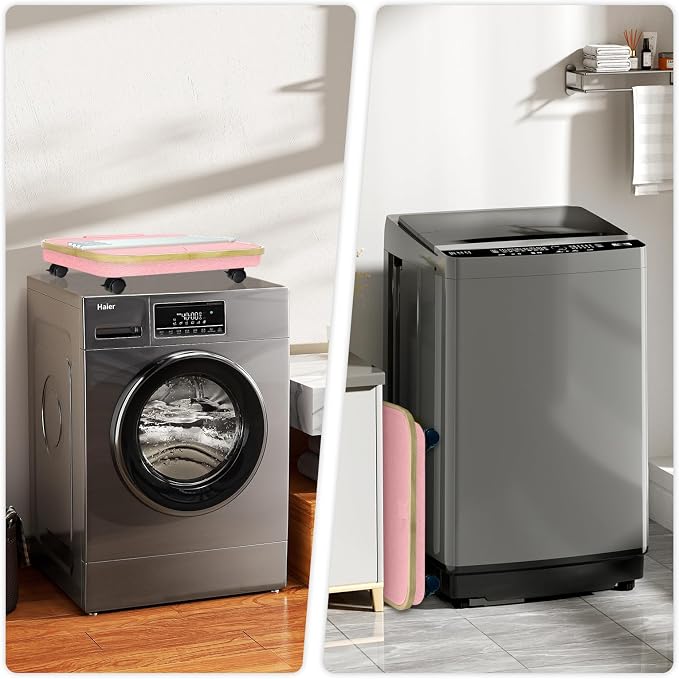 100L Pink Laundry Hamper on Wheels, Large Laundry Hamper - Image 6