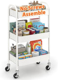 Sekey 3 Tier Metal Rolling Cart, No Screws Assemble Kitchen Cart, Mini Rolling by Sekey