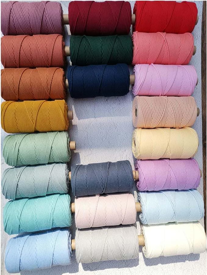 ROPEMATE 100% Cotton Macrame Cord, 3mm*110Yards Braided String Double Structure - Image 7