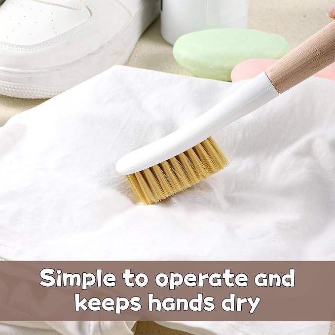 Wood Laundry Stain Brush with Soft Bristle, Stain Remover Brushes with Long - Image 7
