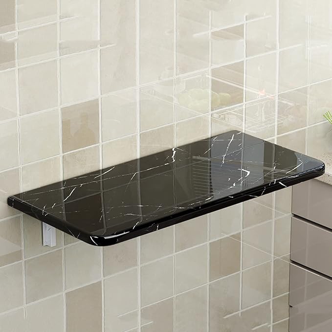 Laundry Folding Table Wall Mounted Marble Pattern Wall Table by YNLeMM