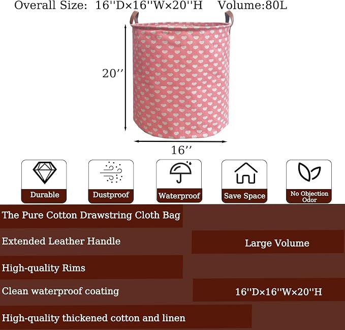 Waterproof Laundry Hamper Collapsible Laundry Basket Leather Handle Laundry Bag - Image 2