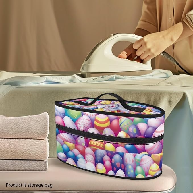 Bunny Iron Storage Bag with Zipper Handle Easter Egg Iron Storage Case Universal - Image 2