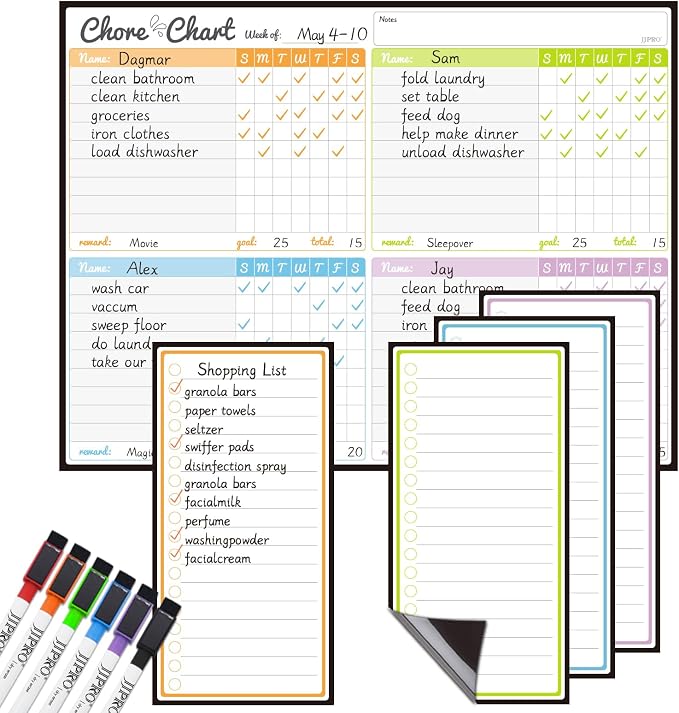 JJPRO Magnetic Dry Erase Chore Chart by JJPRO