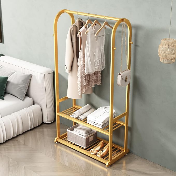 Gold Clothing Rack, Metal Garment Rack - Image 8