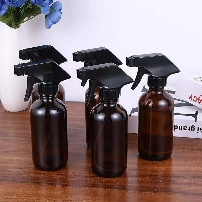 4pcs 250ml Brown Glass Spray Bottles - Image 4