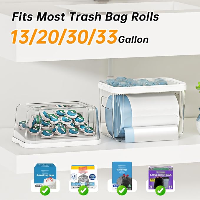 2-in-1 Trash Bag Holder Laundry & Dishwasher Pods Container, Garbage Bag - Image 4